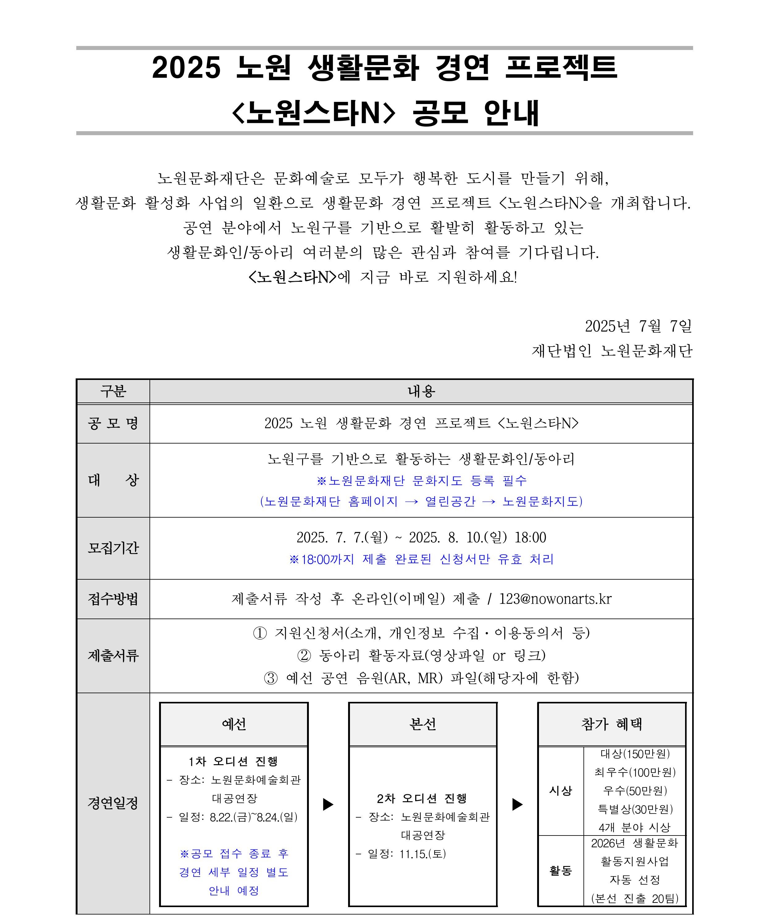 1. 2025 생활문화 경연 프로젝트 노원스타N 공모 안내(상세)-이미지-0.jpg